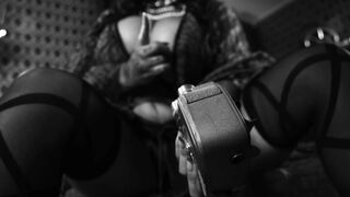 Sabien DeMonia Teasing in Black and White