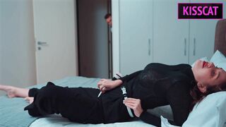 Please, Dont Cum inside Step Mom! Step Son came to Step Mother's while Step Father at the Shower