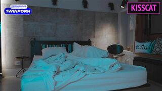 Step Sister came to Step Brother's Room after Party to Share Bed and Hot Night Fuck