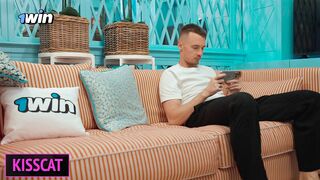 Busty Maid's first Day: Rimming, Ball Sucking, Unexpected Doggy Fuck with Cum on Ass