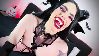 SUCK-CUBUS (Extended Cut) AHEGAO Goth Girl FUCKED! - Succubus Cosplay, Nylon Feet, Blowjob & Facial