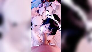Vertical POV - Cute Cow Girl Riding a Huge Dick!!!!! Kakao Chan