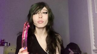 Dumb Emo Spits n Explores new Gummy Worm Double Dildo