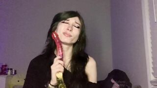 Dumb Emo Spits n Explores new Gummy Worm Double Dildo