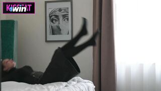 Only one Bed in Hotel Room? Step Mom makes Rimming to Step Son for Good Sex in Share Bed at Vacation