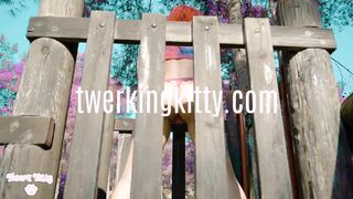 BDSM Babe Shakes her Ass on Public Park