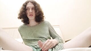 Trans-girl Stesha Masturbates her Clitoris in a Dress