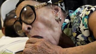 77 Years old Tattooed Granny BBC Ass Fucked