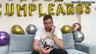 Three Hot Latinas Surprise me for a Foursome on my Special Day, Globes and Cake