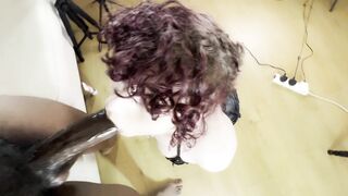 Massive BBC Roughly Fucks Goth Femboy - Deepthroating and Rough Anal