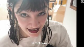 Your Goth Neighbor needs help to Choose her Outfit (sit on Face Pov)- Mikitabby