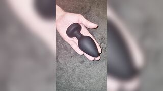 18yo Virgin tries to Fit Vibrating Butt Plug in but Struggles