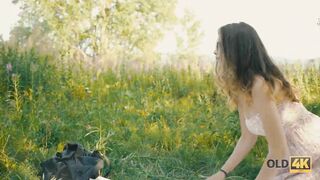 OLD4K. Girl Scuttles old Guys Plans but does Outdoor Porn with him