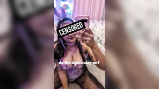Chubby Goth Bunny Girl Shows off her Body