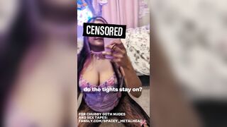 Chubby Goth Bunny Girl Shows off her Body