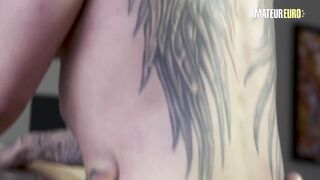 Tatted Amateur Tynna Jizzed on her Tits after Hardcore Sex - AMATEUR EURO