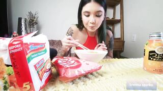 Big Titty Asian does ASMR Mukbang