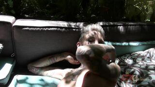Kate Wolf Grabs a Bite to Eat then Masturbates Poolside