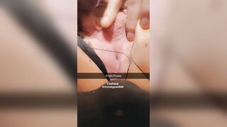 Cumming through my Fishnets Pink Tight Virgin Pussy
