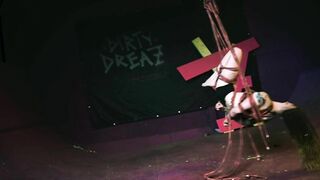 Skinny Goth Girl get Shibari Suspension - Bondage BDSM Private Sesion