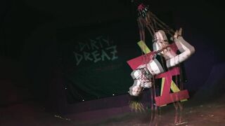 Skinny Goth Girl get Shibari Suspension - Bondage BDSM Private Sesion