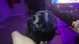Making him Stop Gaming by Sucking his Cock