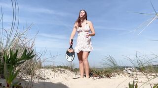 One Day at the Public Nudist Beach in Portugal. Naked Tennis and Masturbation near Strangers. Part 1