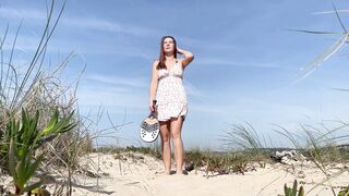 One Day at the Public Nudist Beach in Portugal. Naked Tennis and Masturbation near Strangers. Part 1