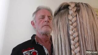 Old Man Fucks Incredibly Beautiful Young Pussy