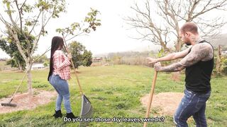 Voluptuous MILF with a Desire for Cock Lets herself be Seduced by her new Field Partner Brian Evansx