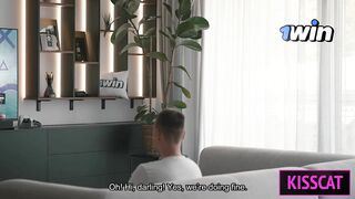 Step Mom Seduces Step Son while Husband’s Away—Will her Naughty Phone Call end in a Taboo Fuck?!