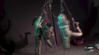 Shibari Hook Suspension - TATTOO Couple Bondage in the Air