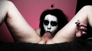 Black Metal Goth Deepthroats so Good that she Gets two Throatpies