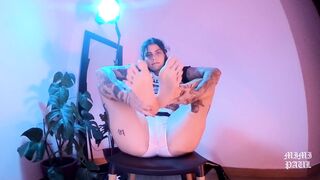I did the Stripper, using my Latex Boots to Dominate his Cock him Cumming in my round Ass