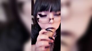 Self Degrading Goth GF Gets 4 Loads (Ectended Preview)