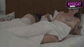 Step Mom Stuck with Step Son in one Bed in Share Room — will a Hotel Night Spark Forbidden Tension?!