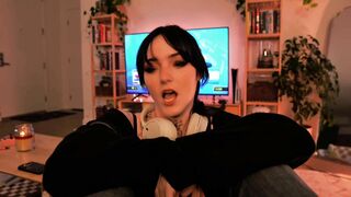 Tattooed Big Booty Goth Slut Dominates me after Beating me in Mario Kart