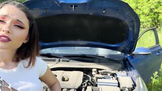 Asked the Bitch to help Fix the Car, but she Helped my Dick.