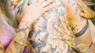Lesbian Orgy – Anal & Squirt – Tattooed Girls Pleasuring each Other’s Holes and Licking Pussy – ATM,