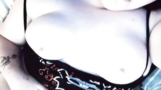 Goth Girl Shows off her Titties and then Fingers Herself!