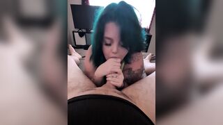 POV Pretty Rave Goth Girl Swallows my Load
