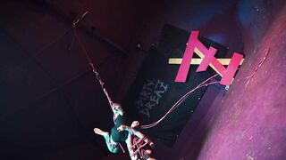 Tattooed Skinny Girl get Suspended on Rope - Bondage Shiabri BDSM