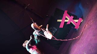 Tattooed Skinny Girl get Suspended on Rope - Bondage Shiabri BDSM