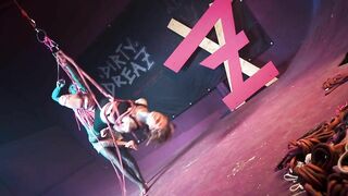 Tattooed Skinny Girl get Suspended on Rope - Bondage Shiabri BDSM