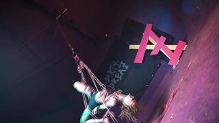 Tattooed Skinny Girl get Suspended on Rope - Bondage Shiabri BDSM