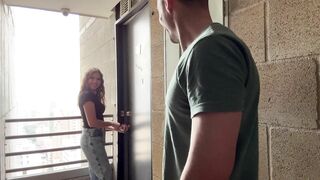 Cute Latina Girl next Door Invites White Guy into her Apartment