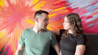 Cute Latina Girl next Door Invites White Guy into her Apartment