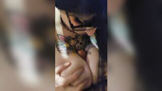 Thick Goth Alternative Girl with Big Boobs Tittyfuck and Blowjob Teaser