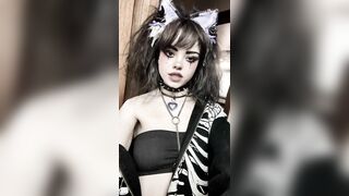 Little Kitten gives her Dildo a Blowjob...