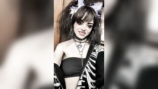 Little Kitten gives her Dildo a Blowjob...